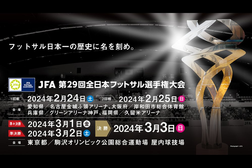 【JFA第29回全日本フットサル選手権大会】組み合わせおよびスケジュールのお知らせ